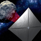 The Near-Earth Asteroid Scout (NEA Scout) mission is designed to use a solar sail to fly by an asteroid and gather images.